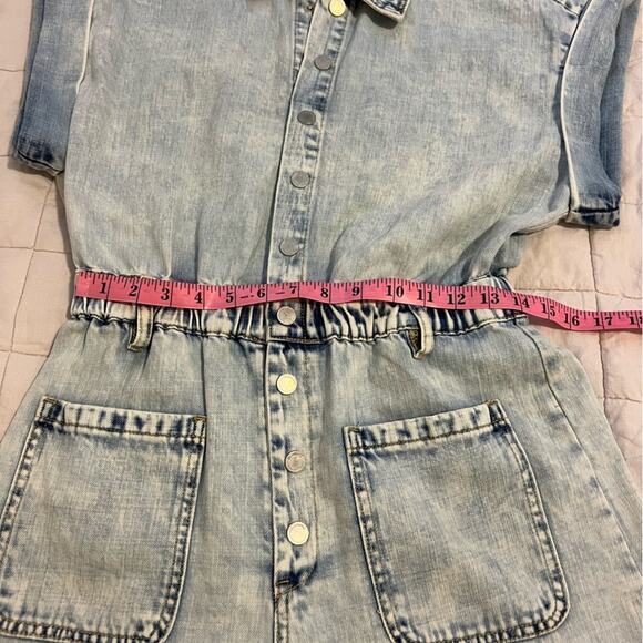 Revolve X Blank NYC Faded Acid Wash Time Zone Slouchy Denim Romper - Small - Picture 4 of 13